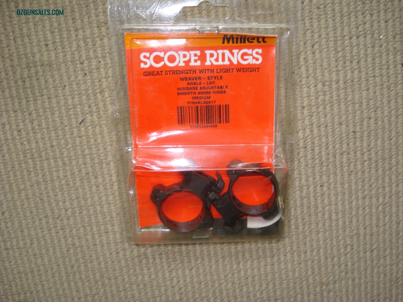 Millett 30mm rings suit Weaver base
