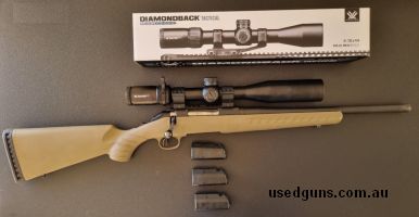 Less than 250 rounds through the barrel. Scope (xmas tree first focal plane) as new and retails at $920 alone. Lifetime, unconditional, transferable, factory wa