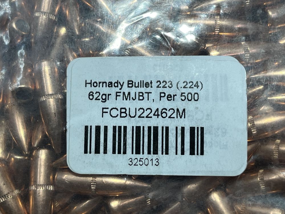 Hornady 223   62 Gr FMJ (.224)