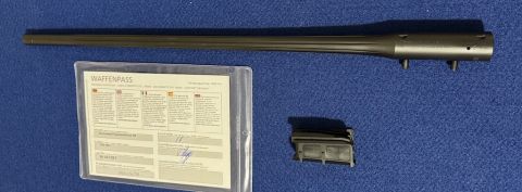 New Blaser R8 fluted 243 Win barrel, factory thread with cap. Includes magazine and Waffen pass, standard 17mm fluted profile. RRP $4100