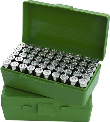 MTM - 50 RD HINGED TOP AMMO BOX 38-3 - SKU: P50-38-10
