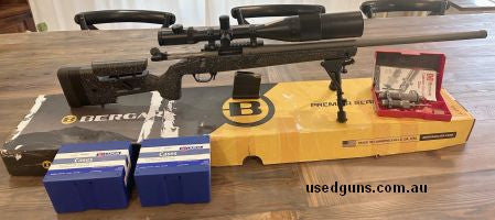 Bergara HMR PRO premier series rifle in 6.5 CM.  Bought as a Covid hobby purchase and mounted scope but never went to range or fired. Scope not included. Bergar