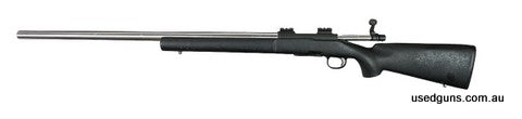 Remington 700 Clancy Custom in good condition. Featuring a 26 inch Clancy Custom stainless target barrel. Comes with a 4 round dropout magazine. Small marks on 