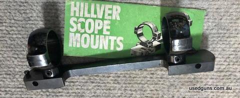 Hillver Sako L61R long action rifle bridge mount 1". Quality blued steel windage adjustable mount to suit Sako long action rifle caliber's 375 H&H / 300 / 30-06