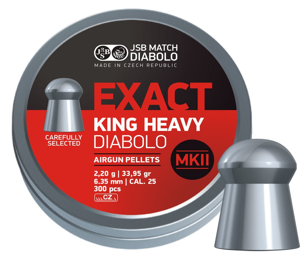 JSB DIABOLO EXACT KING HEAVY MKII 25 PELLETS 33.95GR (300PK)