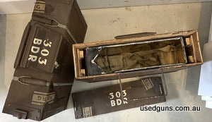 1 x sealed crate & o e opened crate (2 x bandoliers) of Radway green 303B Ammo Mk7 Ball, pick up only Canberra area