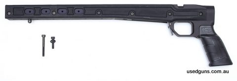 New MDT HS3 chassis to suit either Tikka T3. Suits 222, 223, 243W, 308W calibre. Use any mil-spec buffer tube & stock. Note MDT pistol grip is included in kit a