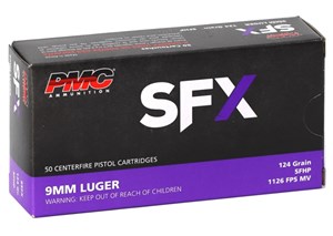 PMC
9SFX
SFX HYPER EXPANSION  
9MM, 124GR, JHP
AMMUNITION

SPECIAL
$29.50 /PER 50
$295 /PER 500