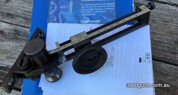 Fully adjustable precision long range Pedersoli Soule tang sight with adjustable Hadley cup and original cup for adjusting peep size. Fits most model Sharps, ro