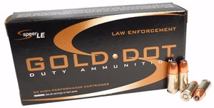 SPEER
LS53618
GOLD DOT DUTY AMMUNITION
9MM, 124GR, GDHP
AMMUNITION

SPECIAL 
$48.90 /PER 50
$489 /PER 500