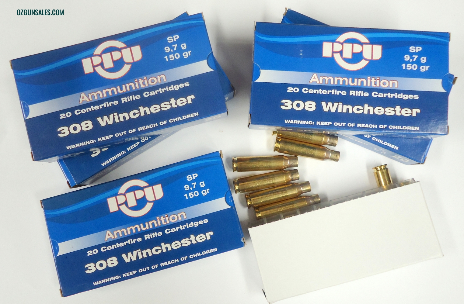 308 Winchester Once Fired Brass (100) PPU