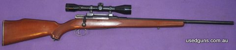 Stock Number.13844. Husqvarna model 96 in 6.5x55. Comes with Japanese Nikko scope in good condition.