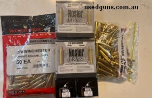 100 new winchester 270 cases 100 new premium nosler cases 100 X 130 grain nosler e-tip projectiles price includes postage