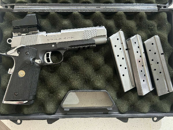 Elite match .38 super comes with one mag and 4 extra at $50 a mag