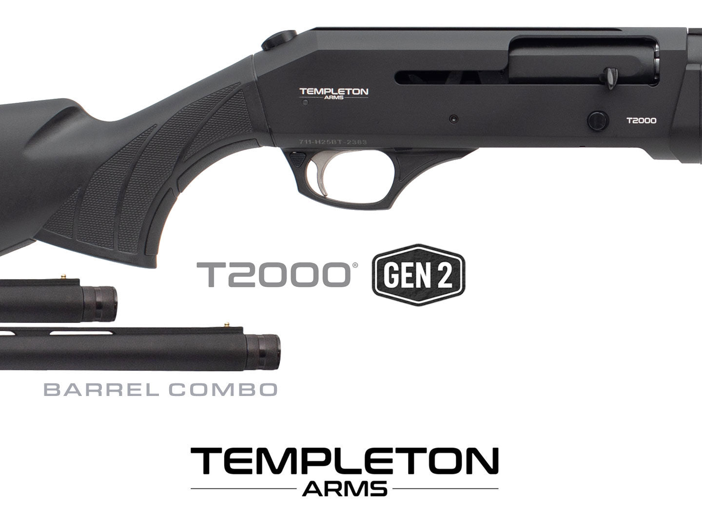 Templeton Arms Gen 2 -T2000 Push Button Release Shotgun Synthetic 20"/28" Combo, Right Hand