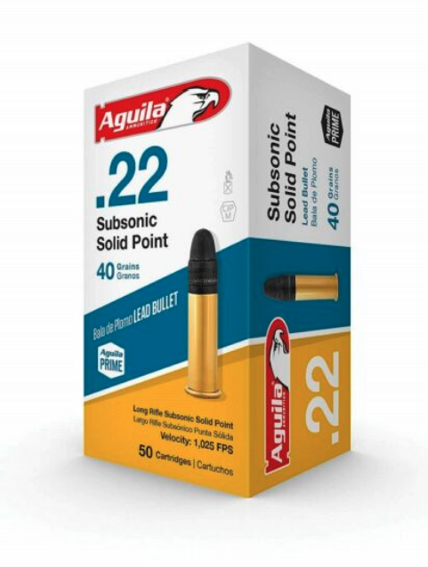Aguila .22LR Subsonic 40g Lead SP