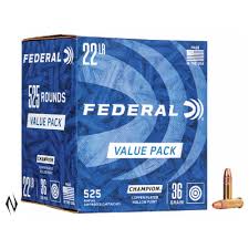 FEDERAL CHAMPION .22 36GN HVHP 525RD Value PACK F745