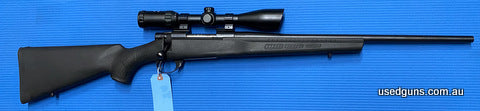 Good condition Howa 1500 in 22-250. Mounted is a Nikko Stirling Nighteater 3-10x42 scope. Cycles well. Great medium game calibre. Flat shooting and fast.
