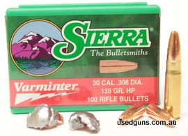 Sierra 30 Cal .308 DIA. 135 Grain HP Projectile (Varminter) On sale!