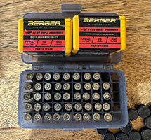 240 approximately 25gn Berger projectiles and 44 twice fired cases for .17 Hornet