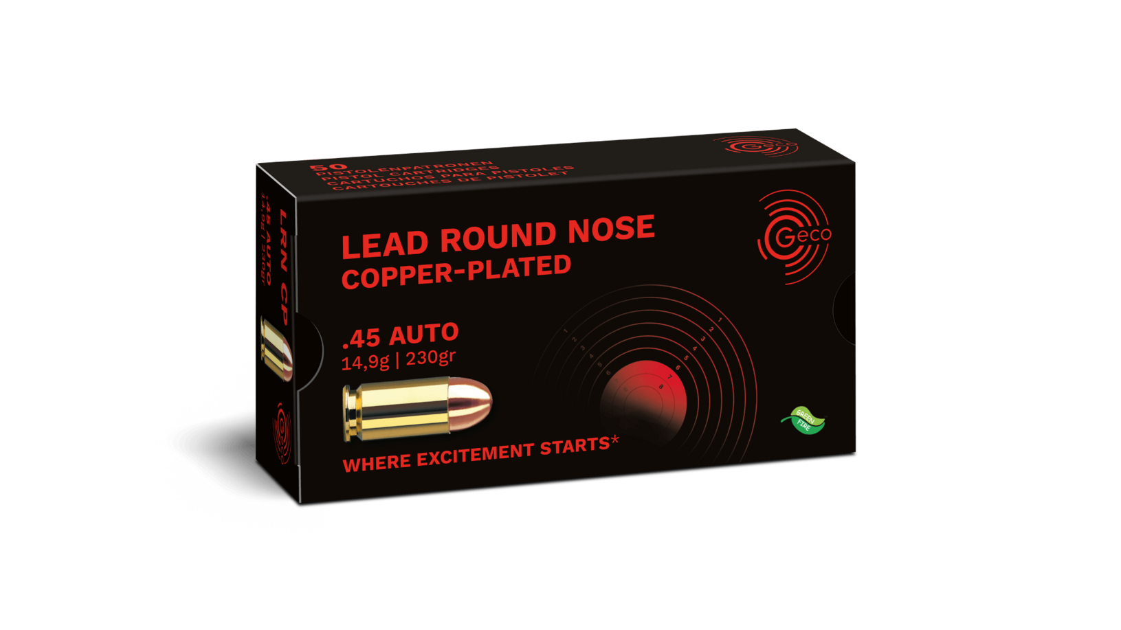 GECO 45 ACP 230GR COPPER-PLATED LRN