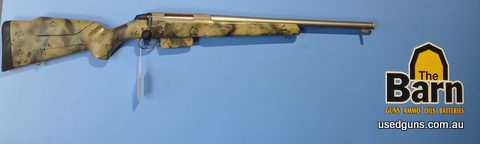 Tikka T3 stainless steel 20 inch Varmint threaded 223. Stock has been Hydro dipped or similar. Is in very good condition with a few minor marks on stock.
