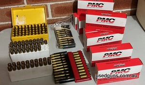 I have 110 x 50 grain FMJ 22-250 (handloads) and 200 x 55 grain soft point factory loads Contact by email tuccatucca@hotmail.com or text,