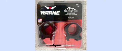 Warne Mountain Tech 30mm low height alloy mounts. USA made part number #7213M. (These are half the normal price). Phone 0429849007. If reply by email please for