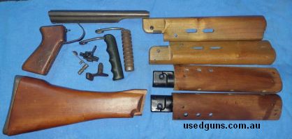 Dealers, Armourers, Collectors, Correct License Holders ONLY. L1A1 Self Loading Rifle Parts set. Includes older style slotted hand guards marked MA 67, later st