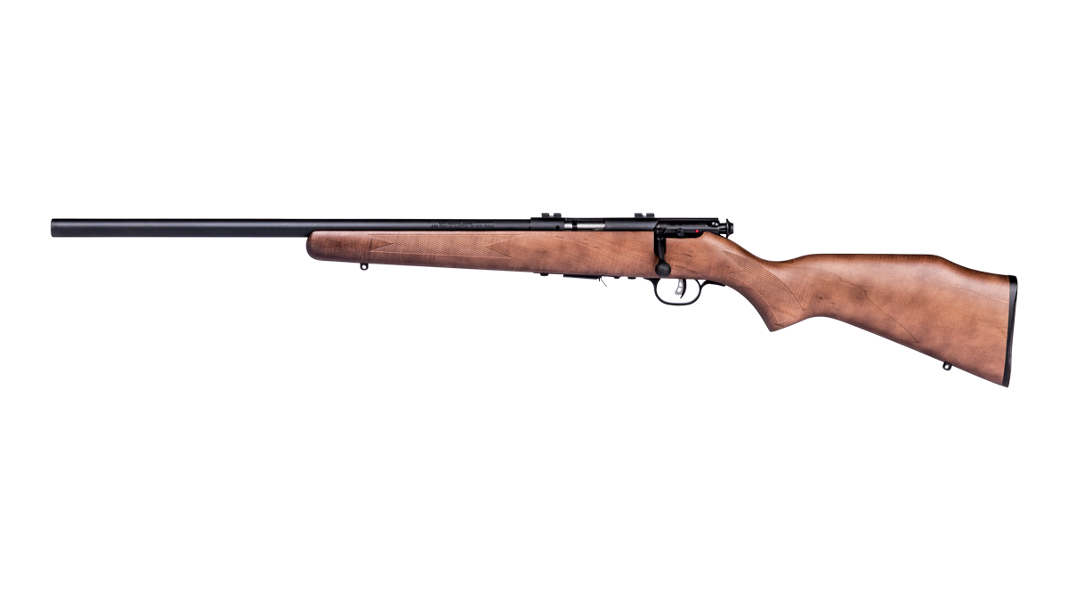 SAVAGE 93 R17 GLV BLUED WOOD VARMINT - LEFT HAND