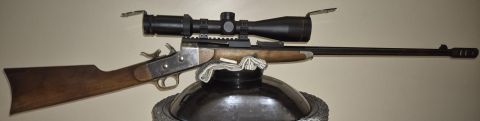Pedersoli made Rolling Block. Good condition. Just the normal, minor marks. Hi-res photos available on request. Upgraded for hunting with custom (gunsmith) fitt