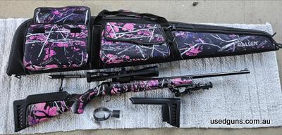 Only used twice. In perfect condition. Comes with scope, bipod, carry case and butt replacement.