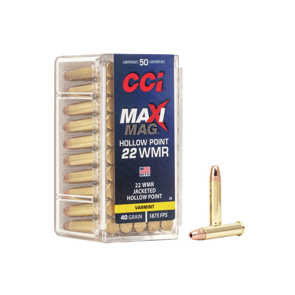 CCI 22WMR MAXI MAG 40GR JHP 1875FPS • Pack 50 - Brick price $299.95
