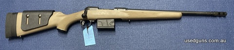 Good condition Savage Scout II in 308W. Sports a detachable magazine, cheek riser, enlarged bolt knob and a muzzle brake.