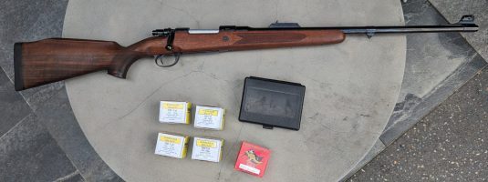 Custom built rifle. Zastava magnum action, Swan barrel, ERA 3 leaf rear sights, ERA front sight and good, Barrel band. Action has been polished and feeds and ex