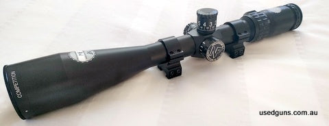 Nightforce 15-55x52 Competition. as new condition.125 MOA. FCR 1 reticle, used on 22LR at 200 fly 3 times, the reticle is too fine for me at 80 yrs old. Sunshad
