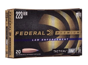 FEDERAL
LFT223T
LAW ENFORCEMENT
TACTICAL TRU 
223REM, 55GR, BLUE
NOSLER BALLISTIC TIP
AMMUNITION

SPECIAL
$34.90 /PER 20
$174.50 /PER 100
$349 /PER 200