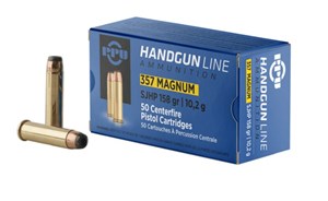 PPU
HH357B
357 MAGNUM, 158GR, SJHP
AMMUNITION

SPECIAL 
$49.90 /PER 50
$449 /PER 500