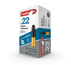 AGUILA
1B220112
SNIPER SUBSONIC
22LR, 60GR, LEAD SP
950 FPS

SPECIAL
$21.90 /PER 50
$199 /PER 500