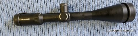 Top quality scope with lifetime warranty. Side parallax second focal plane. Reticle is International Hunting reticle. Couple tiny marks or would be excellent. P