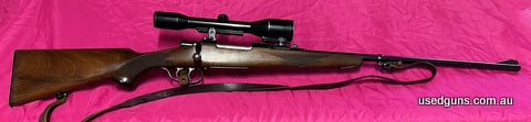 Rare 1955 round bolt Brno stalking rifle with Hensolt 6x42 period scope and QF mounts, bore is great, another lifetime of work in this rifle. Double set trigger
