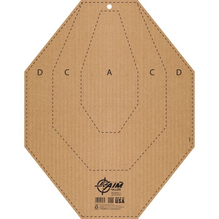 ALLEN EZ AIM CORRUGATED TARGET IPSC CL USPSA SILHOUETTE 14X22