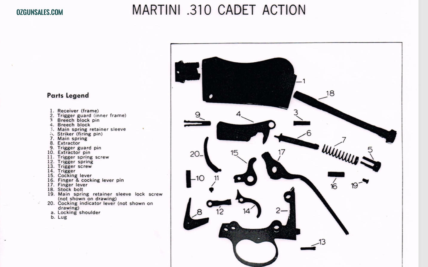 BSA CADET .310 Lever ALL PARTS