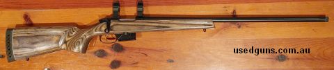 CZ 527 Varmint in boyds laminate stock. Stock is in fair condition as it has some bumps and bruises. The barrelled action is in excellent condition as the threa