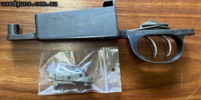 Mauser 98 Trigger group. Commercial Mauser 98 trigger group. Set triggers, hinged floor plate, includes trigger sear. Suits short action calibres at the moment 