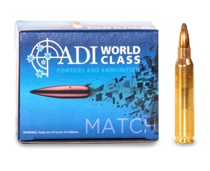 ADI
ADIWC22362SP20
MATCH HUNTING
223REM, 62GR, SOFT POINT
LOADED WITH SIERRA GAMEKING
AMMUNITION

SPECIAL
$29.90 /PER 20
$149.50 /PER 100
$279 /PER 200
