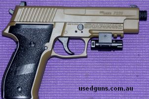Stock Number H9492. Sig-Sauer model P226 .177 cal. air pistol with Laser sight in good condition.