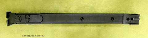 This Aristocrat 6" TS-6 Tri Set sight Rib is for parts only. It has been dropped and one of the pins in the rear sight that holds the sight to the rib is bent. 