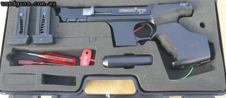 Hammerli SP20 .22LR semi auto target pistol in very good condition. Comes with original plastic case, 2 magazines and original tools. Buyer to pay postage/trans