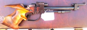Morini Free Pistol. Older non-electronic model in good condition.